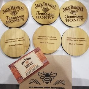 Set of 6 quality wooden coasters